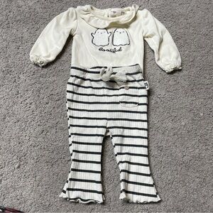 Rabbit + Bear Bootiful Ghost‎ Onesie and Pants set, baby size 0-3 months